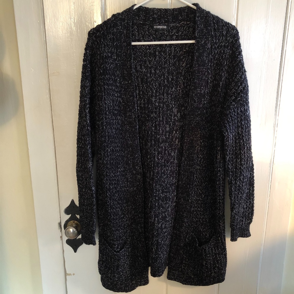 Express Speckled Open Front Cardigan Size Medium